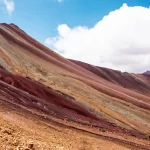 View of the slopes of the colorful mountain.