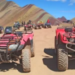 Panoramic view of ATV in Rainbow Moutain.